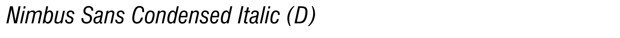 Nimbus Sans Condensed Italic (D) image